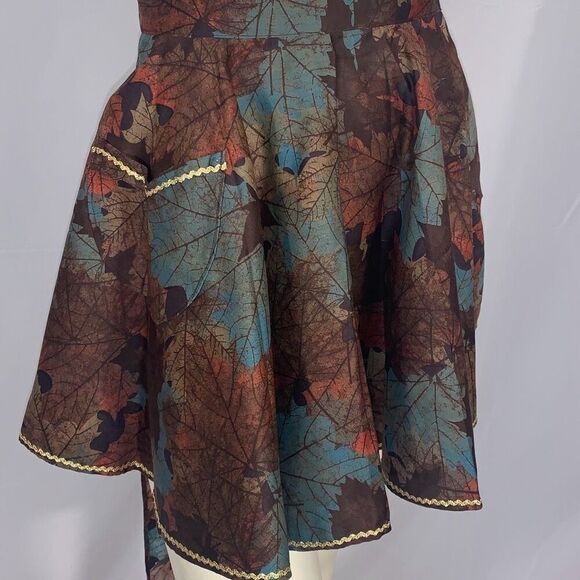SOLD Vintage 50’s Fall Leaves Hostess Half Apron - Picture 1 of 12